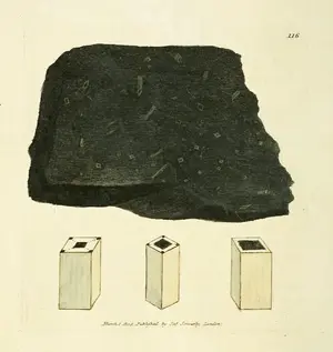 Macle or Chiastolite by James Sowerby, from British Mineralogy (1802–17)